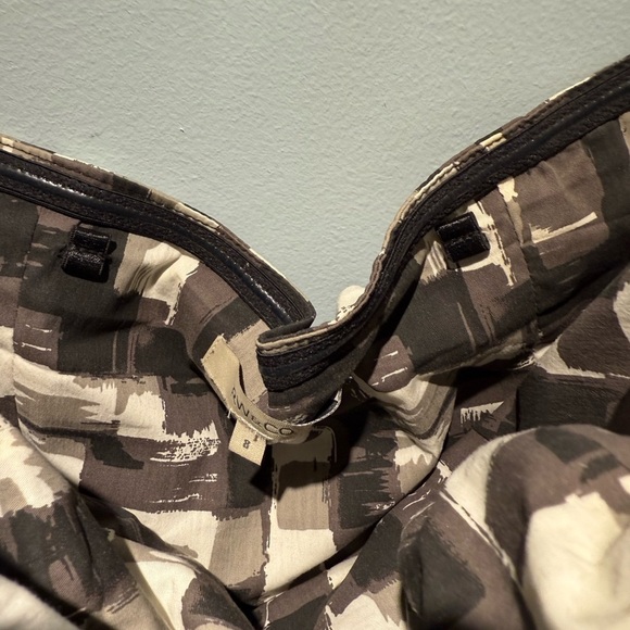 RW&CO. Strapless Dress with Black and Cream Geometric Design - Picture 3 of 5